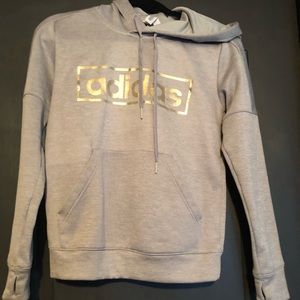 Gray Adidas Hooded Sweatshirt Sz XS